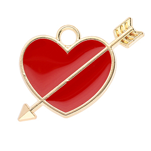 Bedels metaal hart met pijl Gold-red