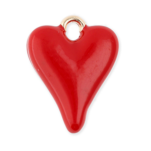 Bedels metaal hart Gold-red