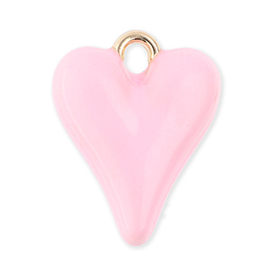 Bedels metaal hart Gold-light pink