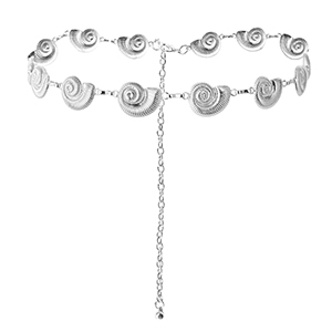 Heupkettingen schelpen Silver