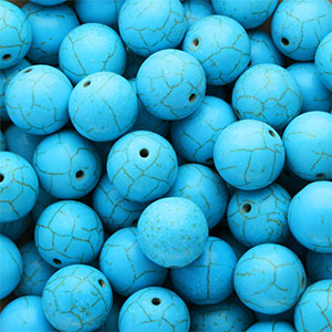 Kralen keramiek 16mm Blue