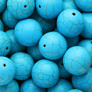 Kralen keramiek 20mm Blue
