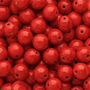 Kralen keramiek 12mm Red