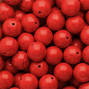 Kralen keramiek 16mm Red