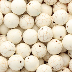 Kralen keramiek 16mm White