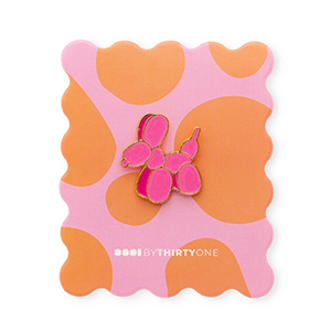 BY31&reg; Pin ballon hond op kaartje Orange-multicolour pink-gold