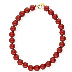 BY31&reg; 16mm acryl kralenkettingen shiny Salsa red 18-1657 TCX-gold