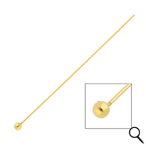 BY31&reg; Roestvrij stalen (RVS) Stainless steel onderdelen nietstiften met bolletje 70mm Gold