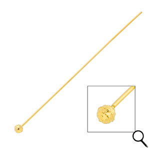 BY31&reg; Roestvrij stalen (RVS) Stainless steel onderdelen nietstiften met bolletje 70mm Gold