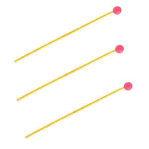 BY31&reg; Roestvrij stalen (RVS) Stainless steel onderdelen nietstiften met bolletje 35mm Gold-magenta pink