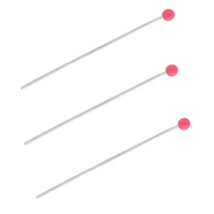 BY31&reg; Roestvrij stalen (RVS) Stainless steel onderdelen nietstiften met bolletje 35mm Silver-magenta pink
