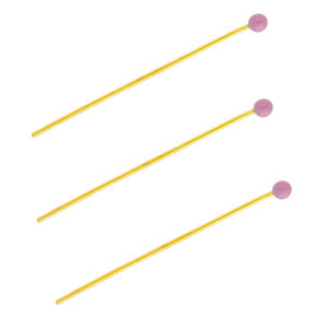 BY31&reg; Roestvrij stalen (RVS) Stainless steel onderdelen nietstiften met bolletje 35mm Gold-lavender purple