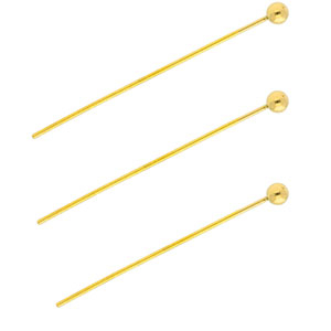BY31&reg; Roestvrij stalen (RVS) Stainless steel onderdelen nietstiften met bolletje 35mm Gold