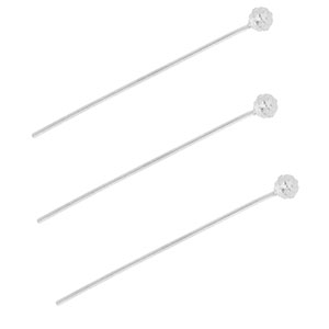 BY31&reg; Roestvrij stalen (RVS) Stainless steel onderdelen nietstiften met bolletje 35mm Silver