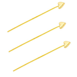 BY31&reg; Roestvrij stalen (RVS) Stainless steel onderdelen nietstiften met hart 35mm Gold