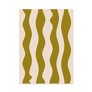 BY31&reg; Sieraden kaartjes golven Olive green-cr&egrave;me