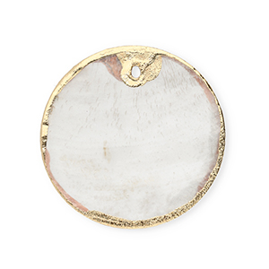 Schelp hangers specials rond Off white-gold