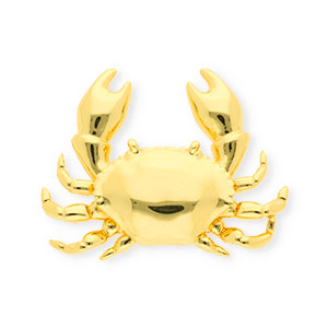 Eco-brass&reg; metaal bedels krab Gold