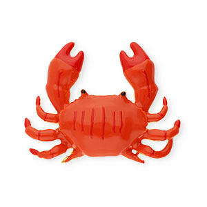 Eco-brass&reg; metaal bedels enamel krab Gold-orange-red-black