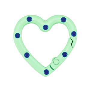 Gekleurde onderdelen sleutelhanger hart Green-blue