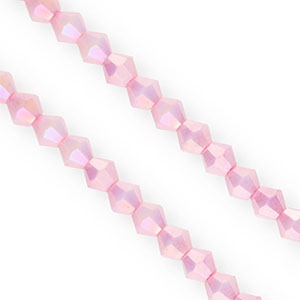 Top Facet kralen bicone 6mm Candy pink-AB coating