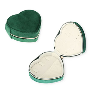 Sieraden reisdoosje hart Emerald green