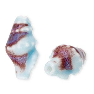 Kralen keramiek wulk Light blue-brown