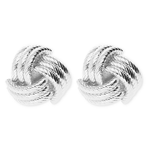 Statement oorbellen&nbsp;/&nbsp;oorstekers apenknuist met RVS steker Silver