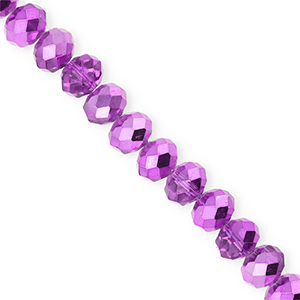 Top Facet kralen 8x6mm disc Purple-pearl shine coating