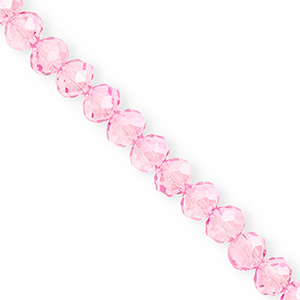 Top Facet kralen 8x6mm disc Light pink