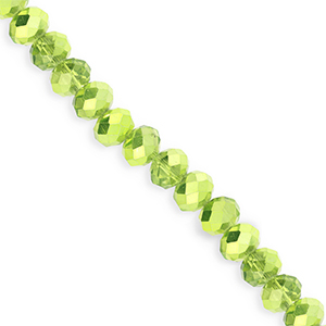 Top Facet kralen 6x5mm disc Green-pearl shine coating