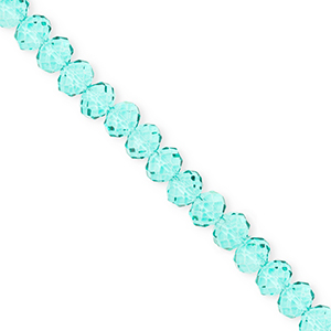 Top Facet kralen 6x5mm disc Turquoise green