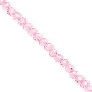 Top Facet kralen 6x5mm disc Light pink
