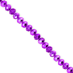 Top Facet kralen 4x3mm disc Dark purple-pearl shine coating