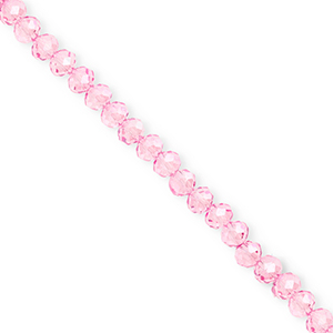 Top Facet kralen 4x3mm disc Light pink