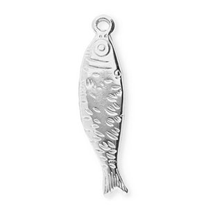 Roestvrij stalen (RVS) Stainless steel bedels vis Silver