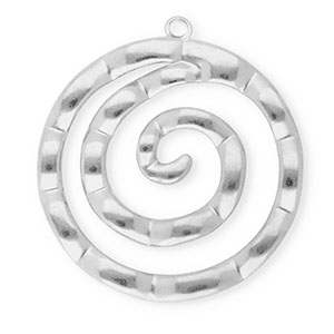 Roestvrij stalen (RVS) Stainless steel bedels spiraal Silver