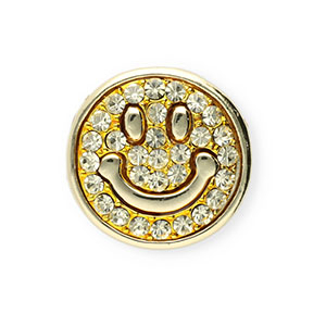 Broches smiley met strass Gold-crystal