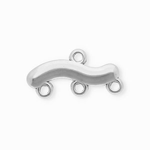 BY31&reg; Roestvrij stalen (RVS) Stainless steel onderdelen tussenstuk golvend met 4 oogjes Silver