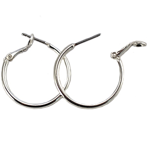 Onderdelen DQ metaal creolen 25mm Zilver