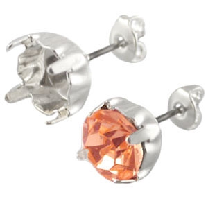 DQ metalen oorstekers voor Swarovski SS39 Zilver 