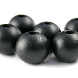 Houten kralen rond 8mm Zwart