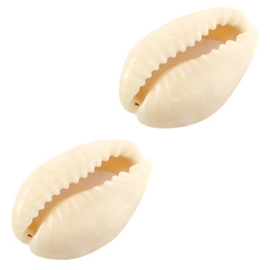 Schelp kralen Kauri Ivoor-beige