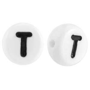 Letterkralen van acryl letter T Wit