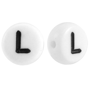 Letterkralen van acryl letter L Wit