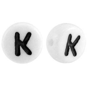 Letterkralen van acryl letter K Wit