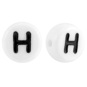 Letterkralen van acryl letter H Wit