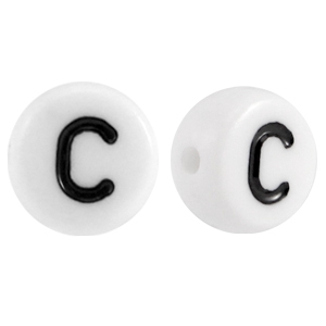 Letterkralen van acryl letter C Wit