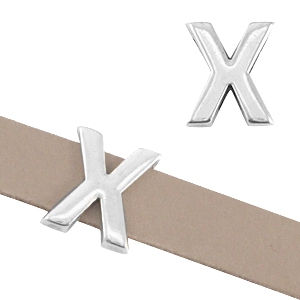 DQ metaal letter schuiver "X" &Oslash;10.3x2.3mm Antiek zilver (nikkelvrij)