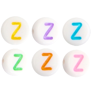 Letterkralen van acryl letter Z Multicolor-Wit